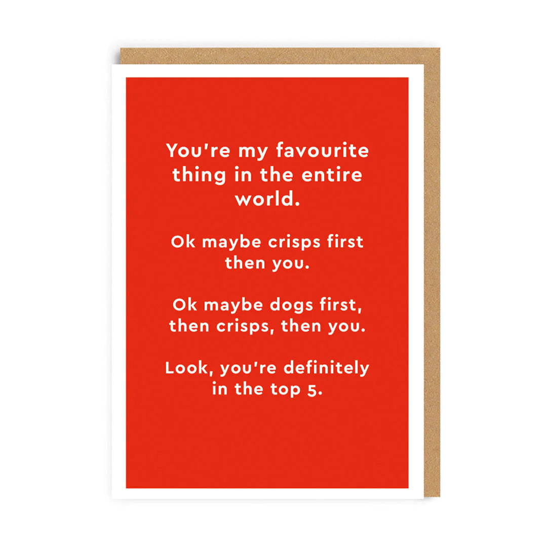 You're My Favourite Thing Funny Valentine Card by penny black