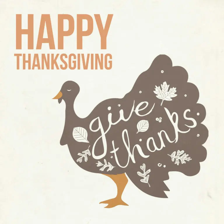 Give Thanks Turkey Thanksgiving Card