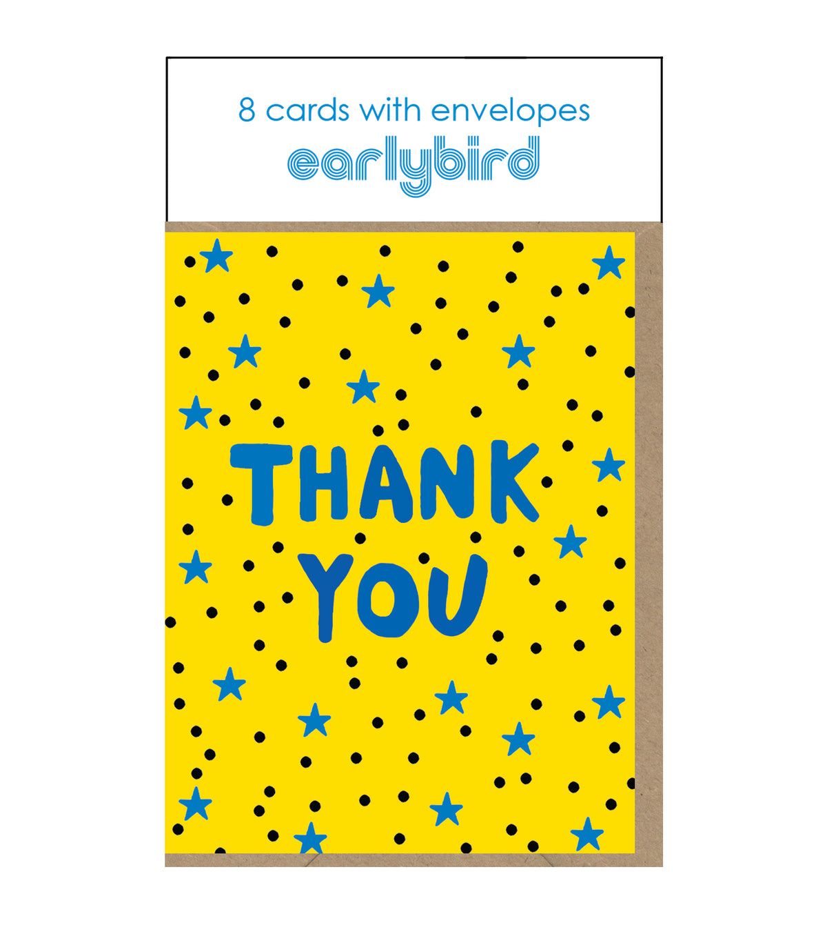 Yellow Stars Thank You Cards Pack Of 8 By Penny Black