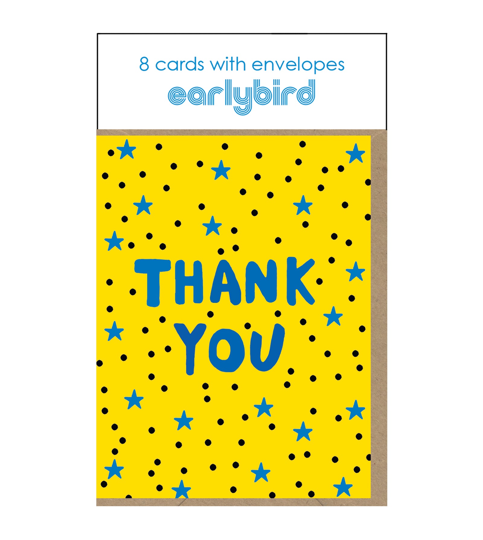 Yellow Stars Thank You Cards Pack Of 8 By Penny Black