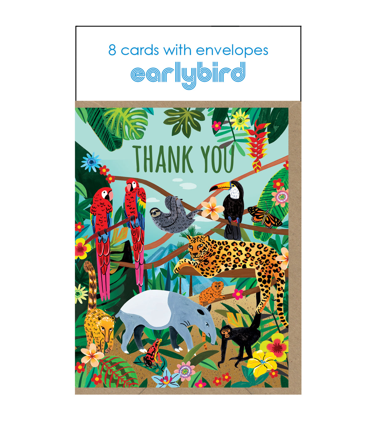 In The Jungle Thank You Cards Pack Of 8 By Penny Black