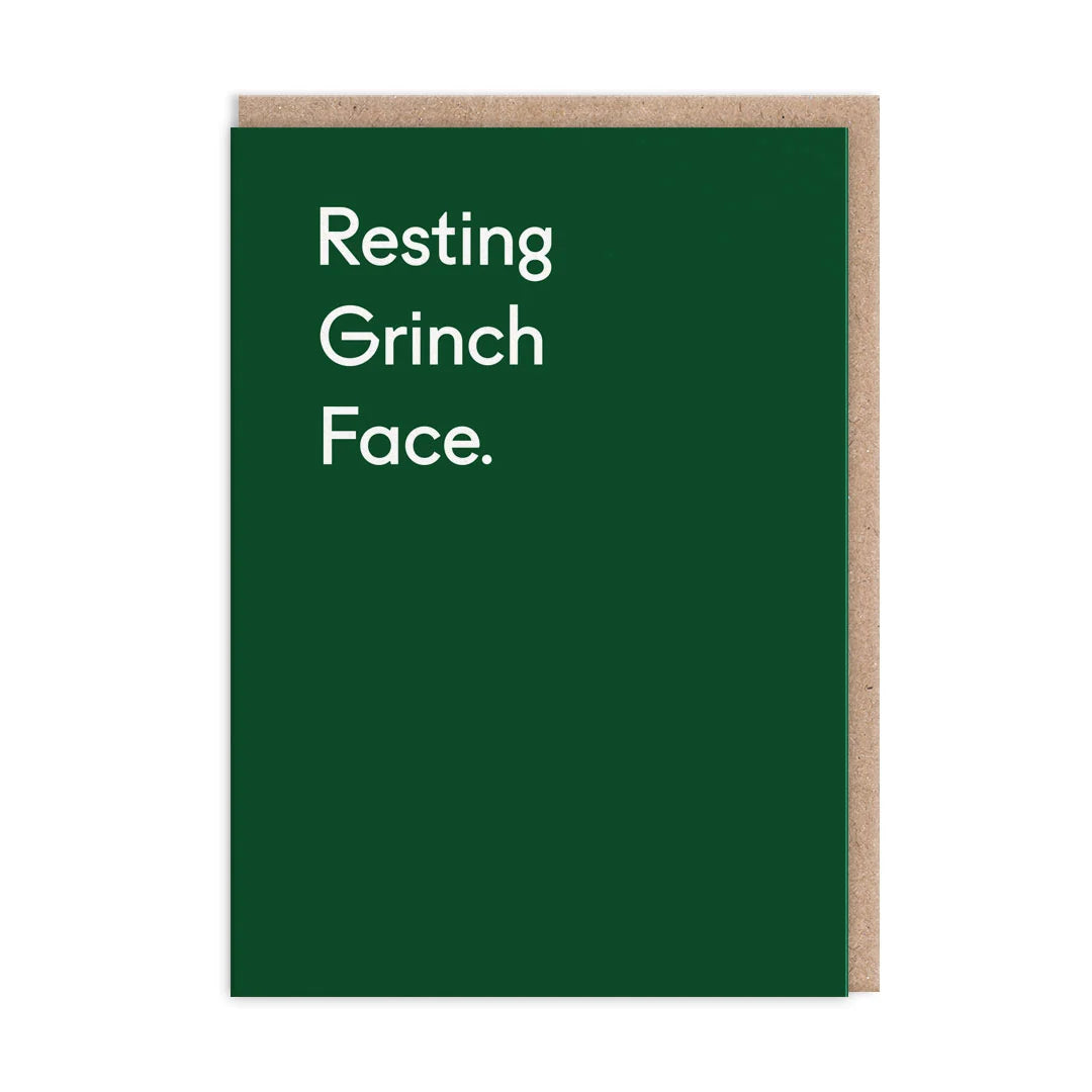 Resting Grinch Face Funny Christmas Card By Penny Black