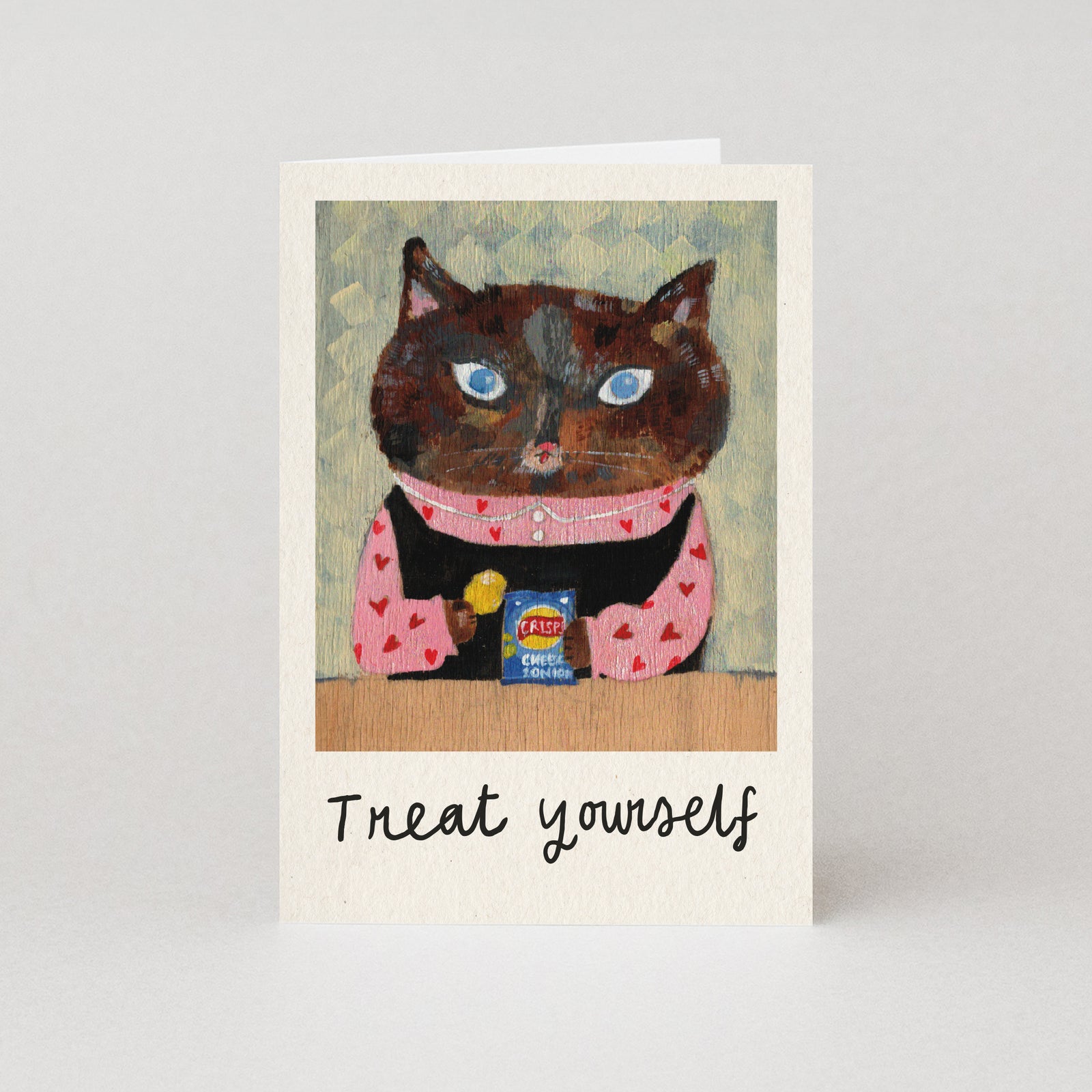 Crisp Eating Cat Treat Yourself Card By Penny Black
