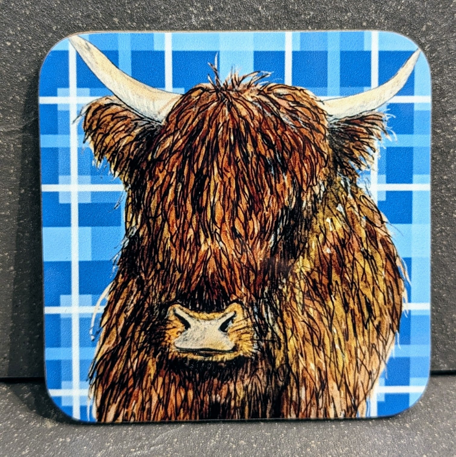 Tartan Highland Coo Coaster By Penny Black