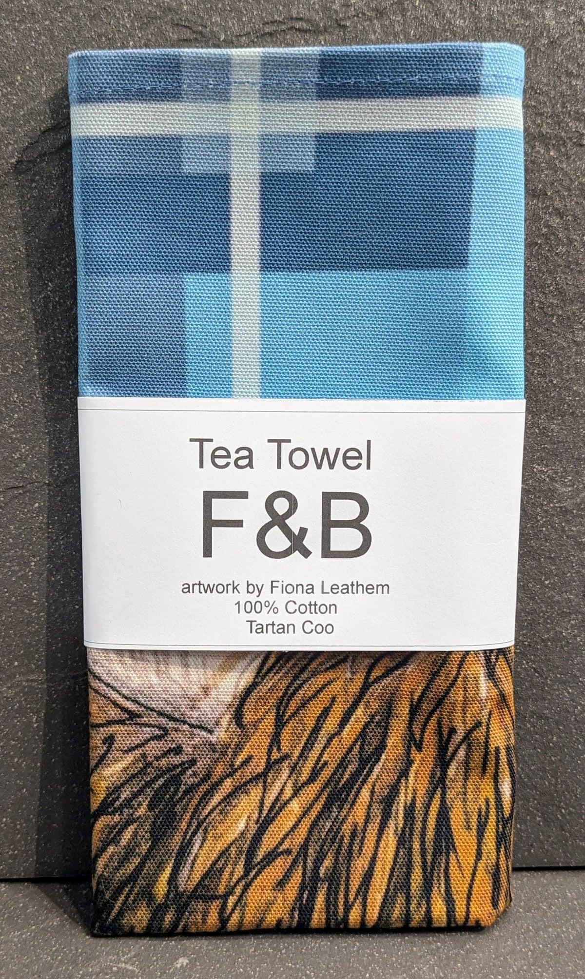 Tartan Highland Coo Tea Towel