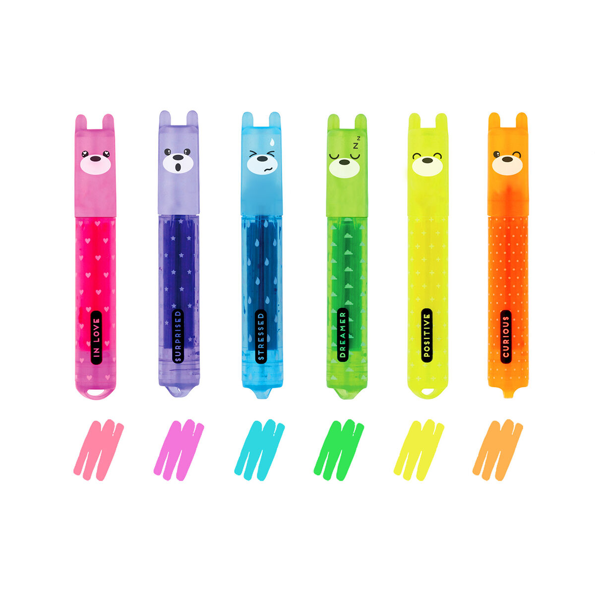 Teddys Mood Mini Highlighter Pens 6 Pk By Penny Black
