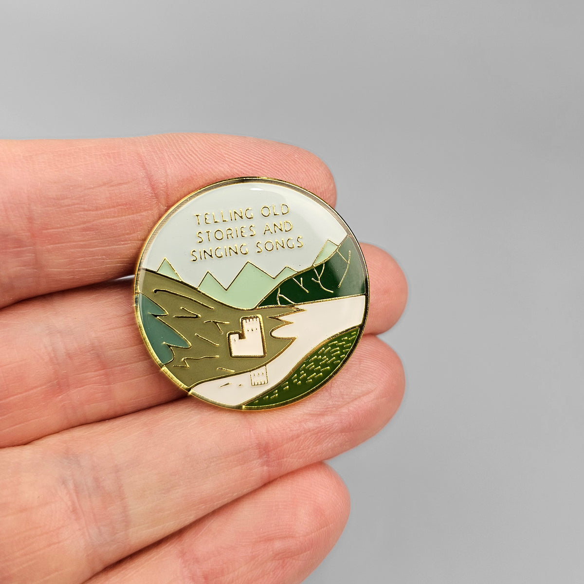 Telling Old Stories Scottish Enamel Pin By Penny Black