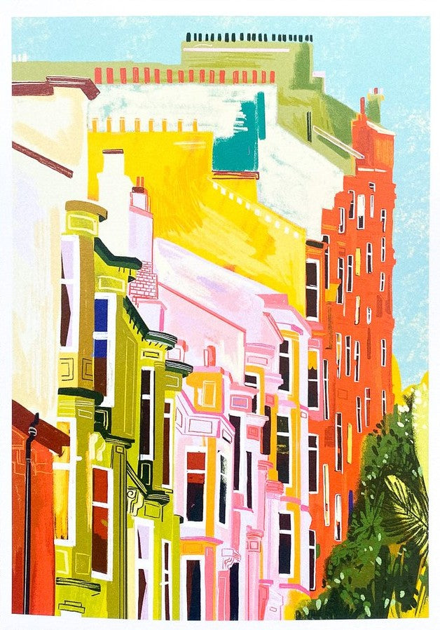 Glasgow Tenements Scottish Art Print by Sophy Louise Illustration at penny black