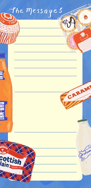 The Messages Scots Shopping List Notepad by penny black