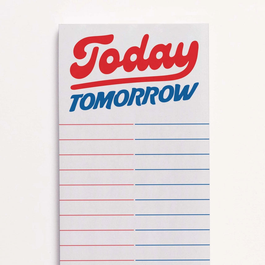 Today Tomorrow List Typographic Notepad by penny black
