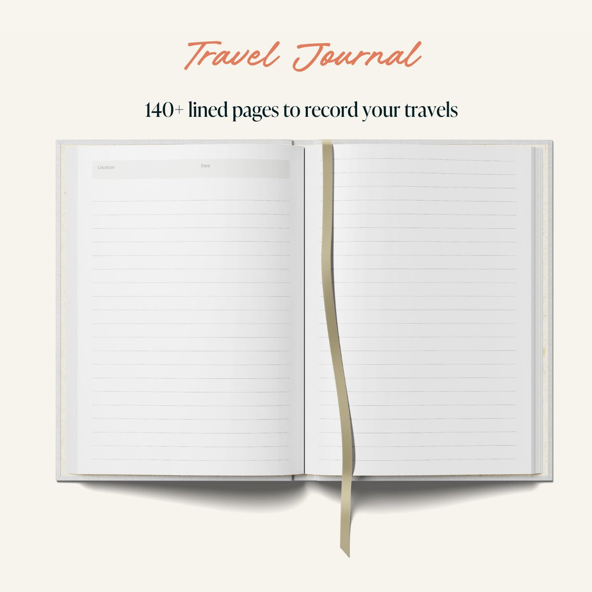 Seashells A5 Travel Journal showing blank pages by penny black