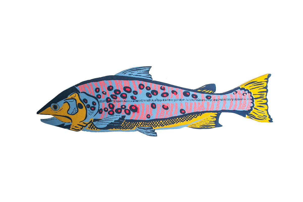 Trout Screen Printed Card by east end press at penny black