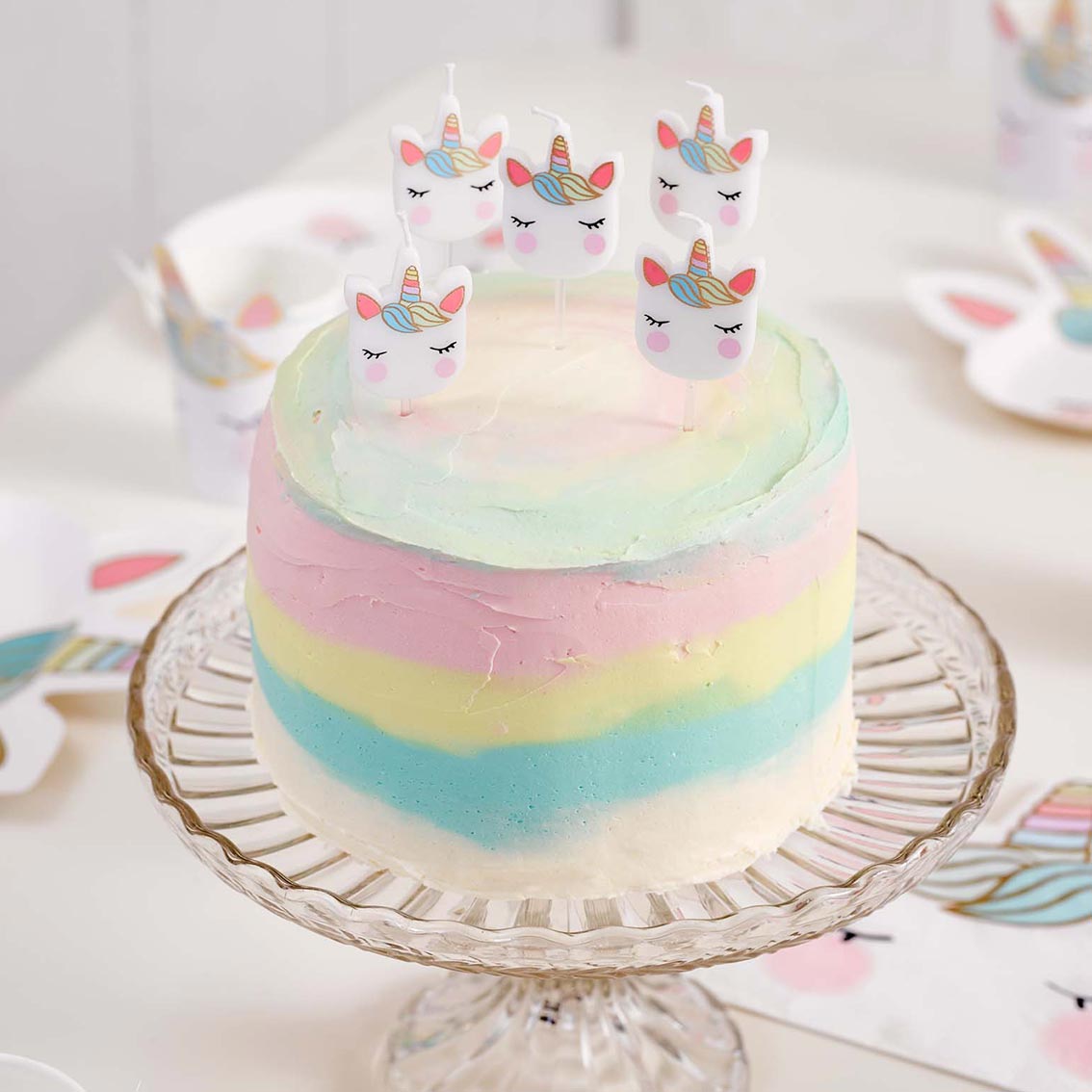 We Heart Unicorns Shaped Birthday Cake Candles 5 Pk