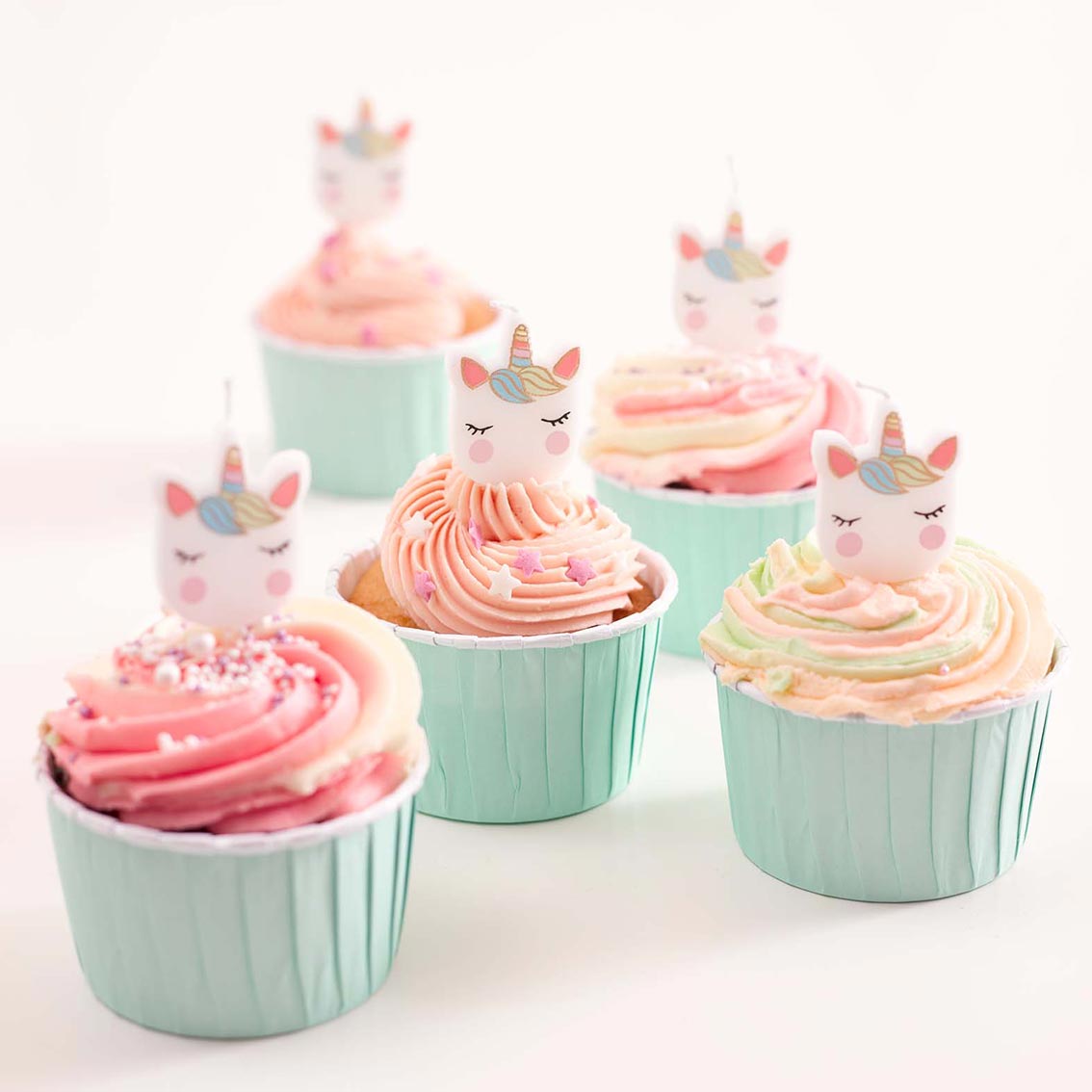 We Heart Unicorns Shaped Birthday Cake Candles 5 Pk