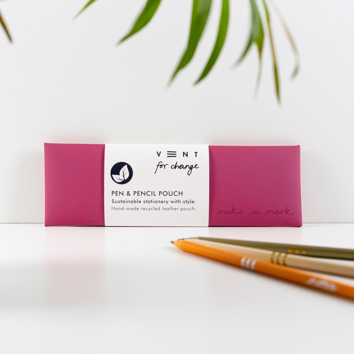 Make a Mark Recycled Pen &amp; Pencil Pouch in warm pink at penny black