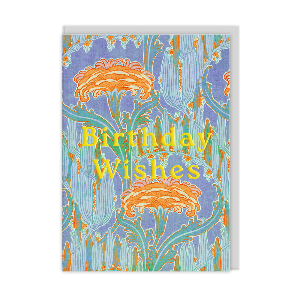 V&amp;A Neon Floral Orange Flower Birthday Card By Penny Black
