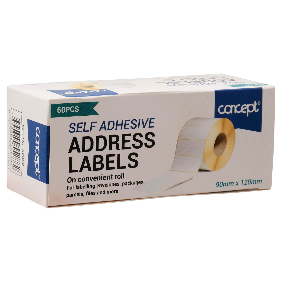 Box of Concept self-adhesive address labels on a white background