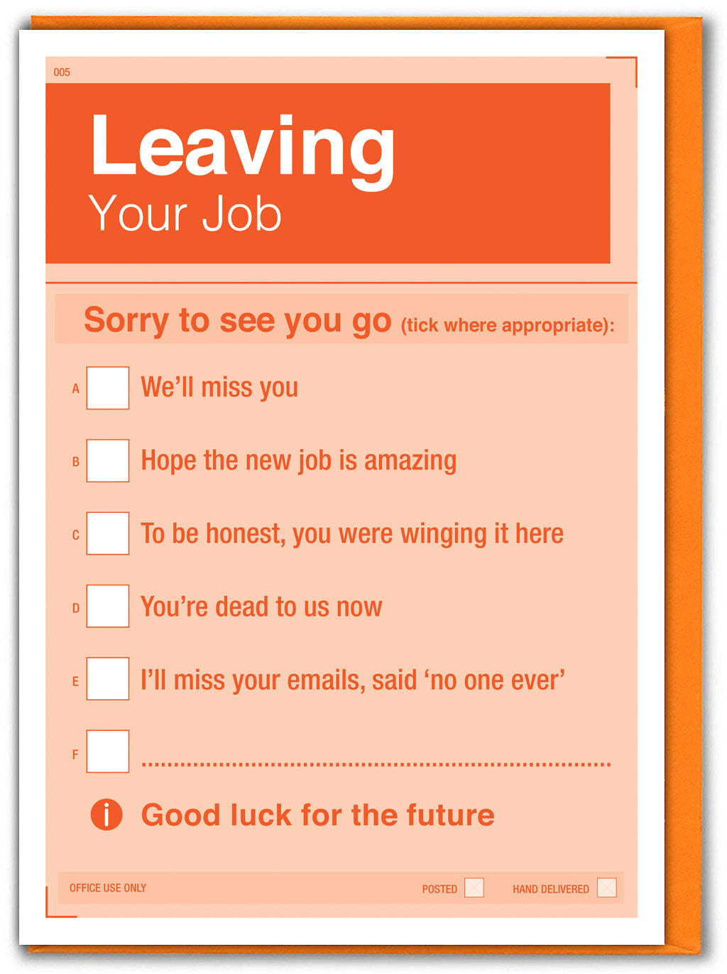 Leaving Your Job Funny Card from Penny Black