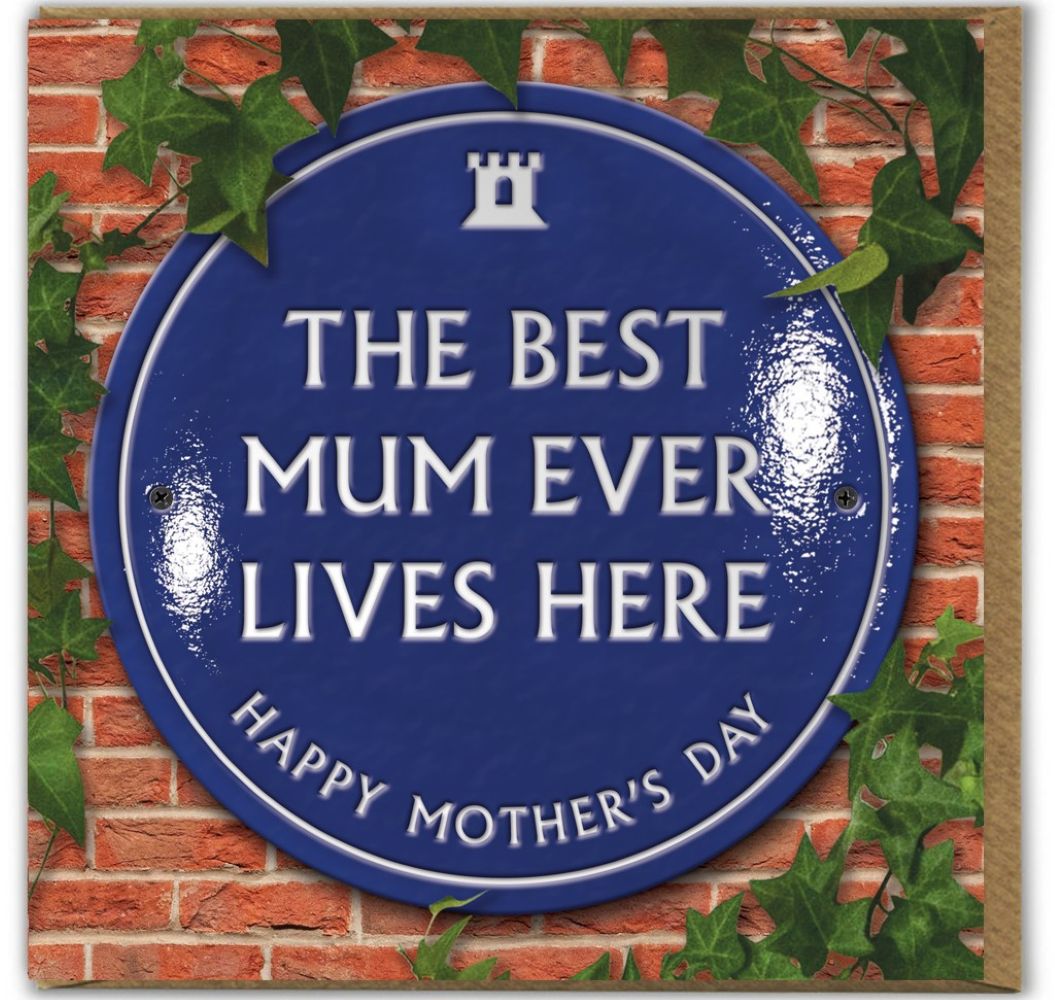 Best Mum Ever Blue Plaque Mother's Day Card By Penny Black
