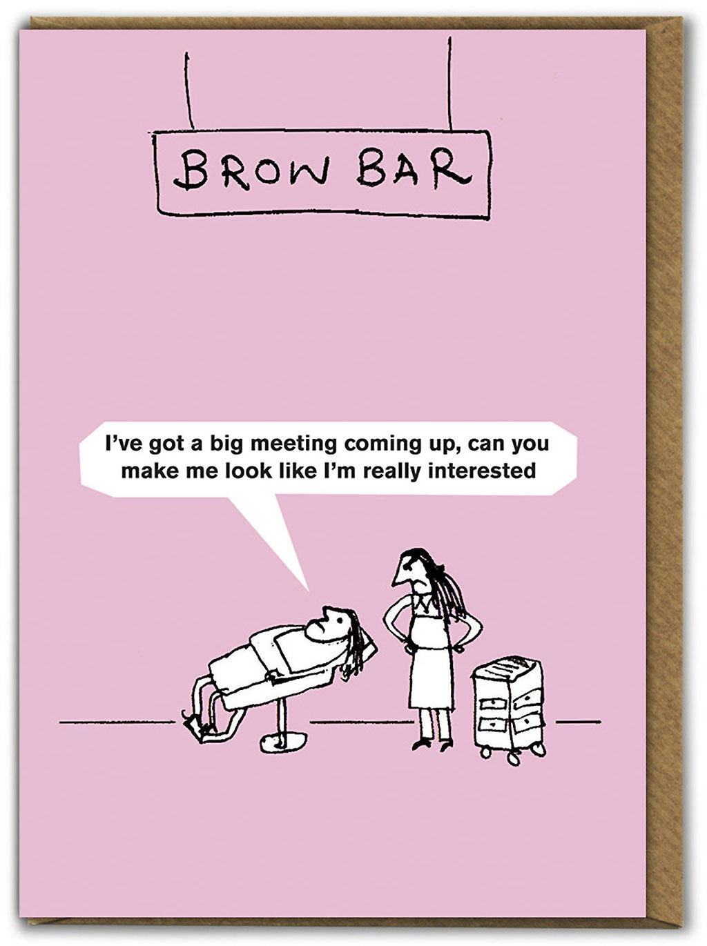 Brow Bar Modern Toss Funny Card from Penny Black
