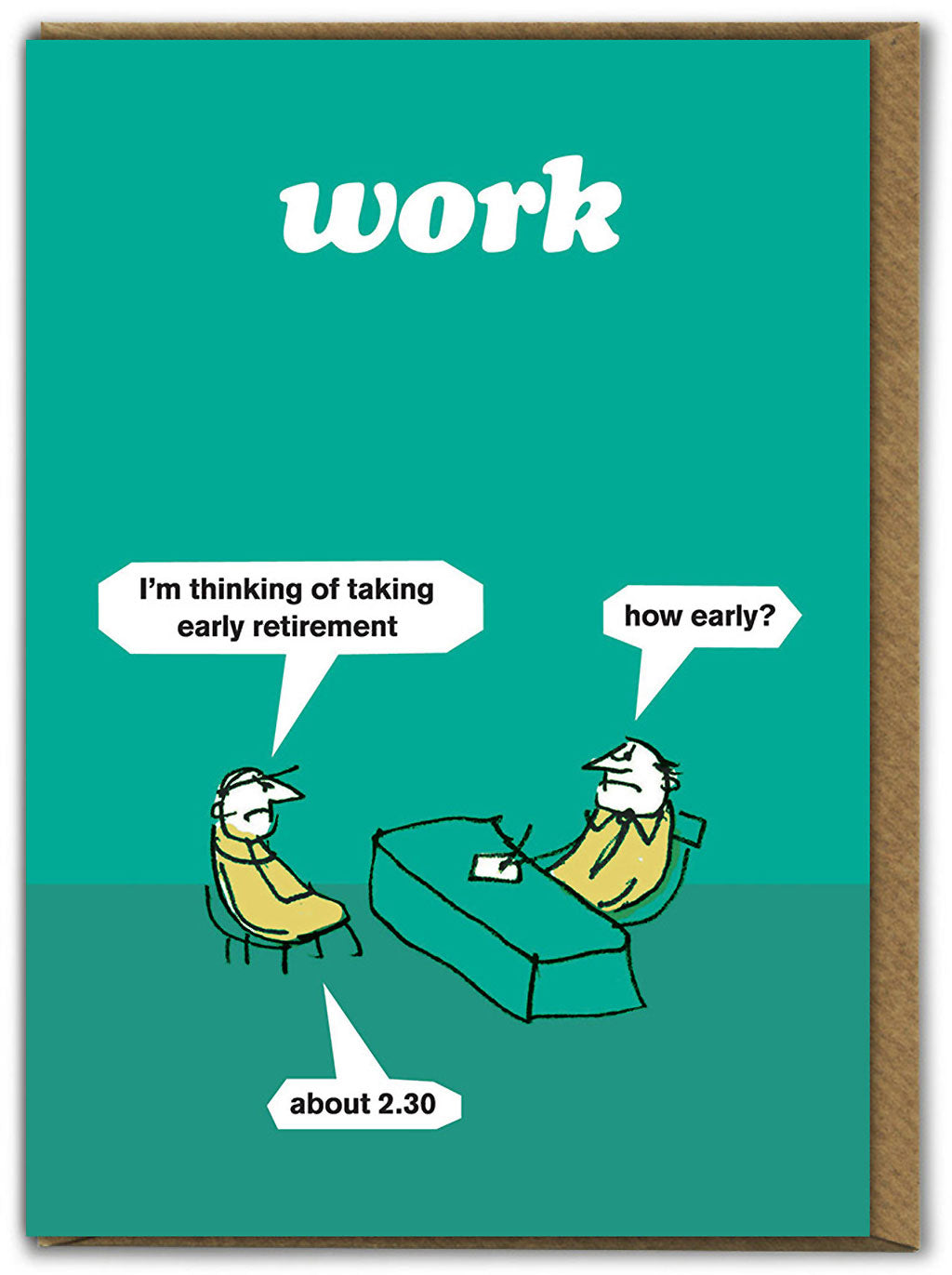 Early Retirement Modern Toss Funny Card from Penny Black
