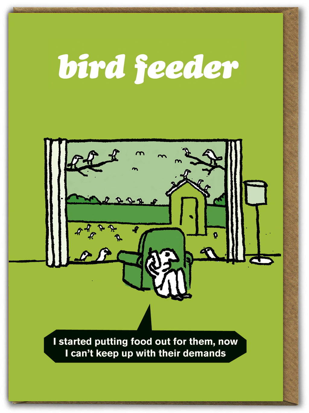 Bird Feeder Modern Toss Funny Card from Penny Black
