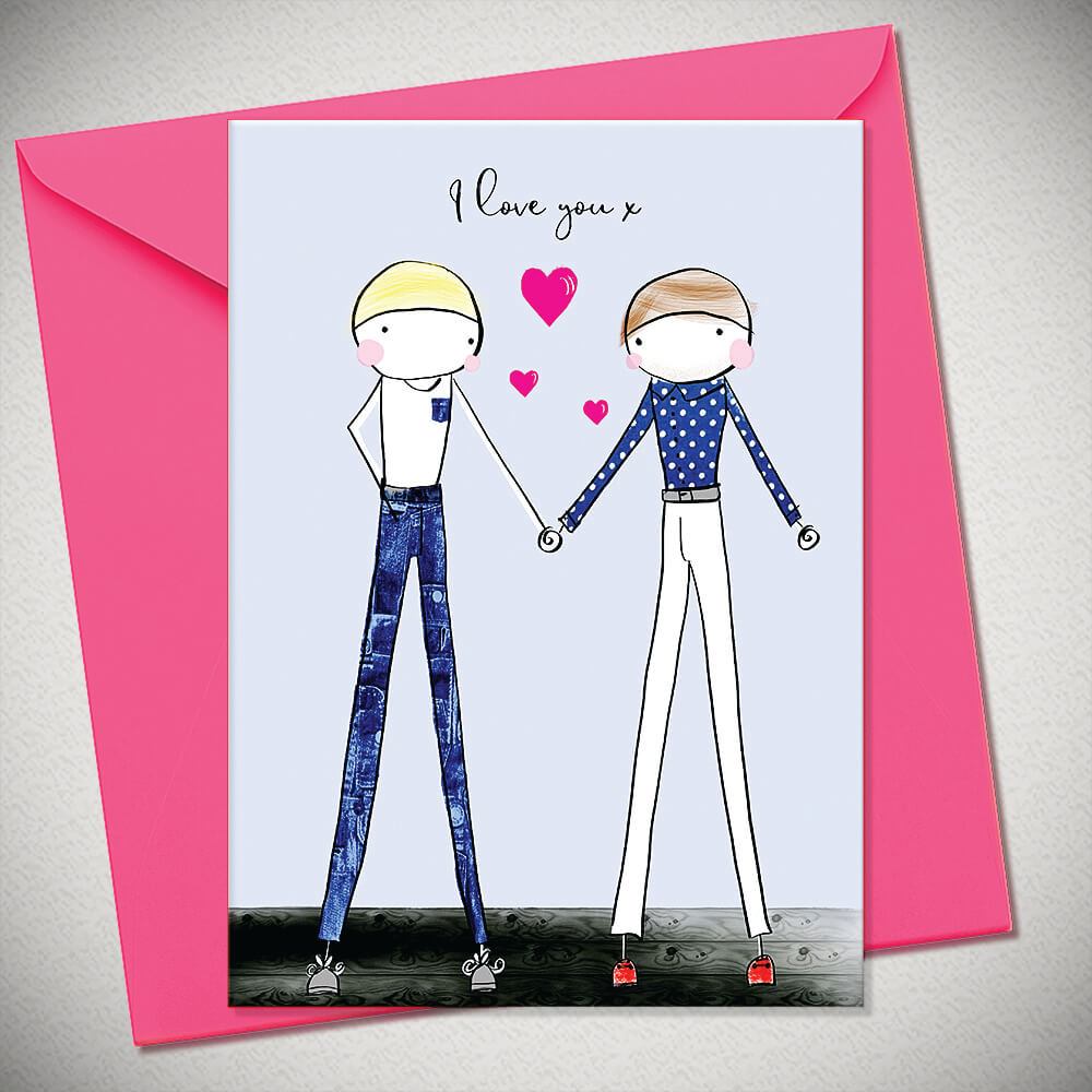 I Love You Boys Embellished Valentine Card by penny black
