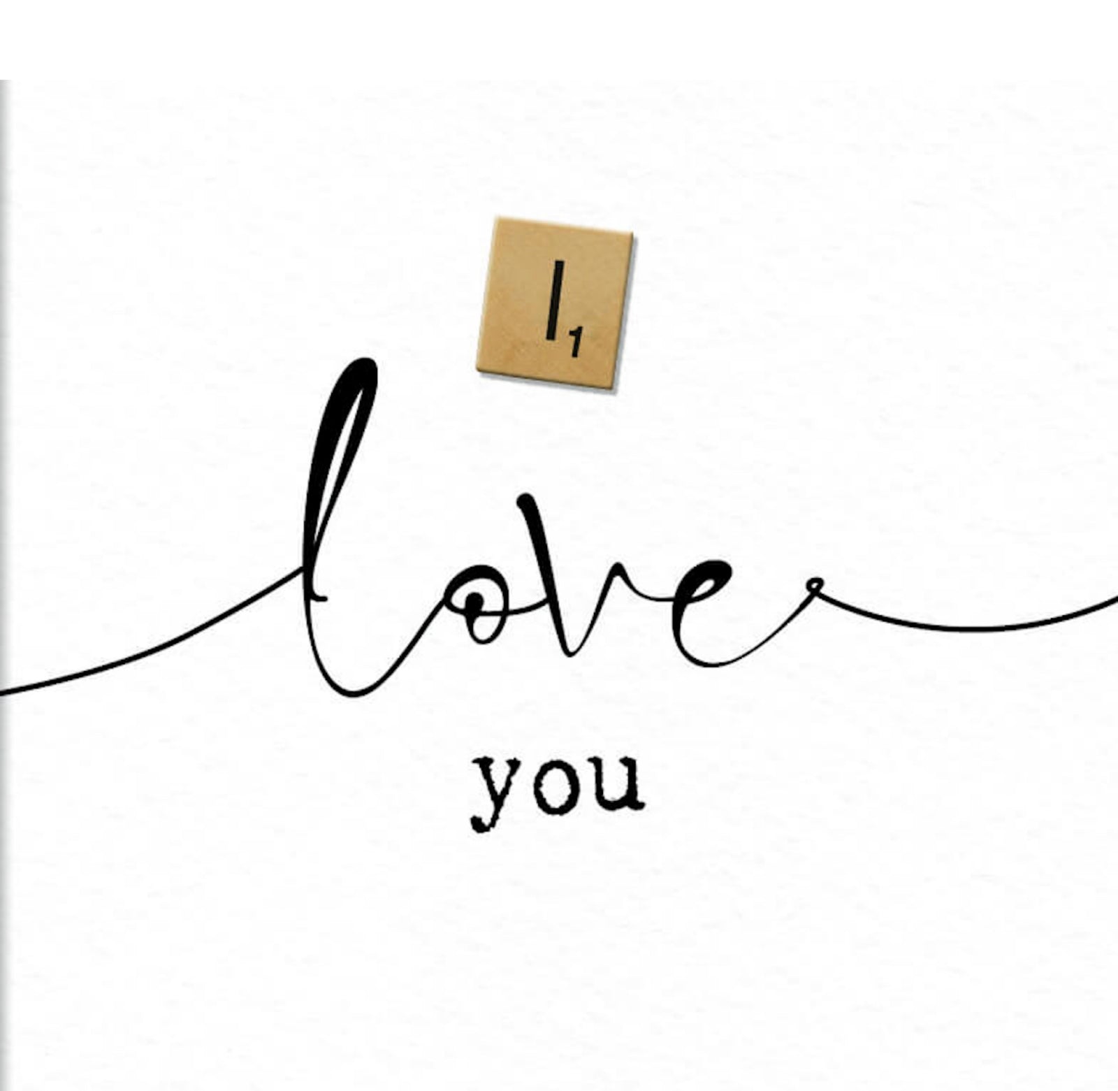 Scrabble Tile I Love You Anniversary Card at Penny Black