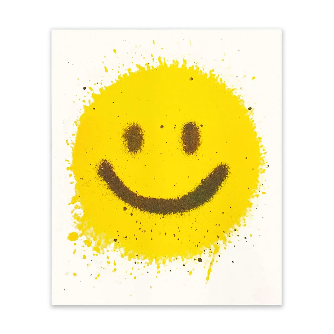 Spray Paint Smiley Riso Print | Penny Black