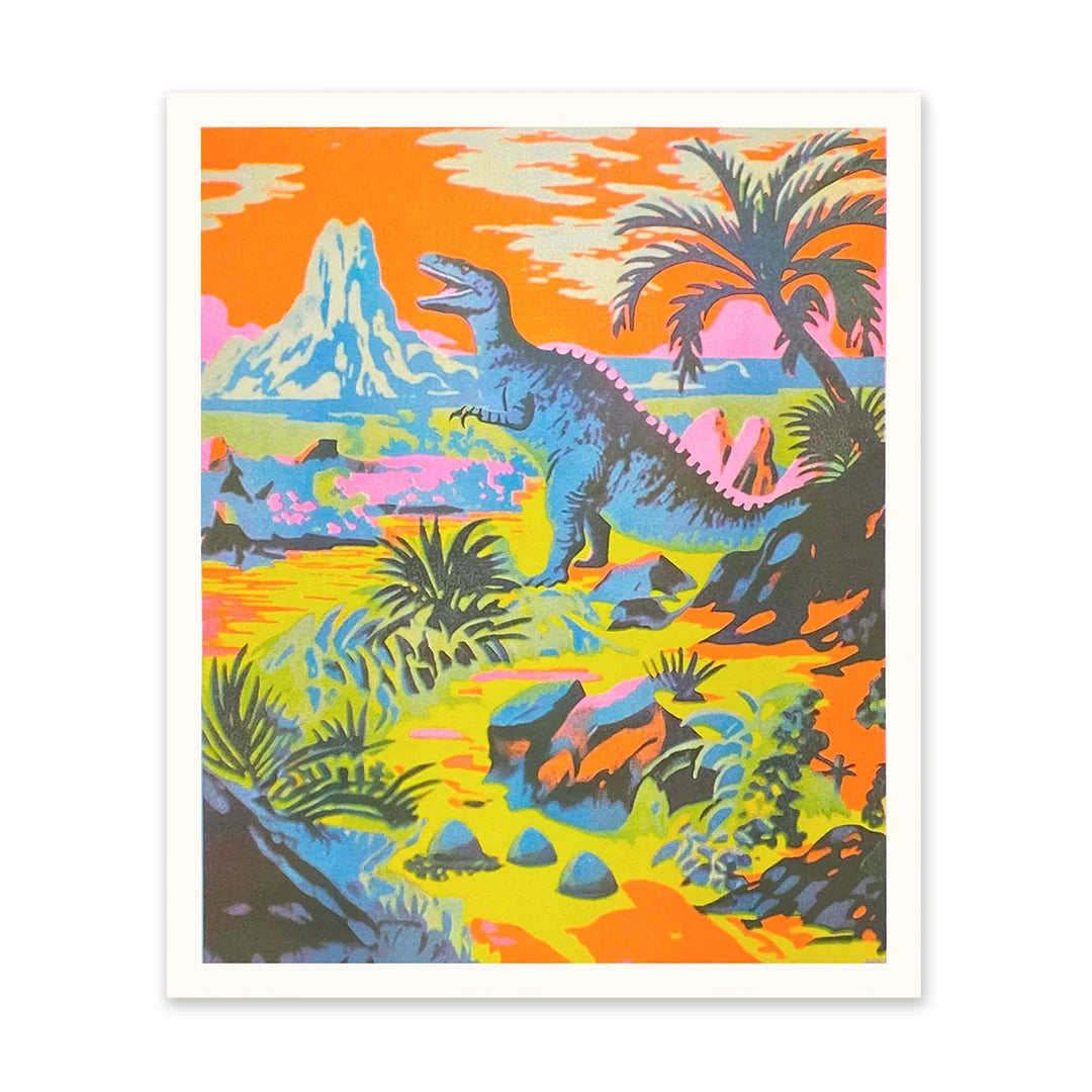 Neon Dinosaur Riso Print | Penny Black
