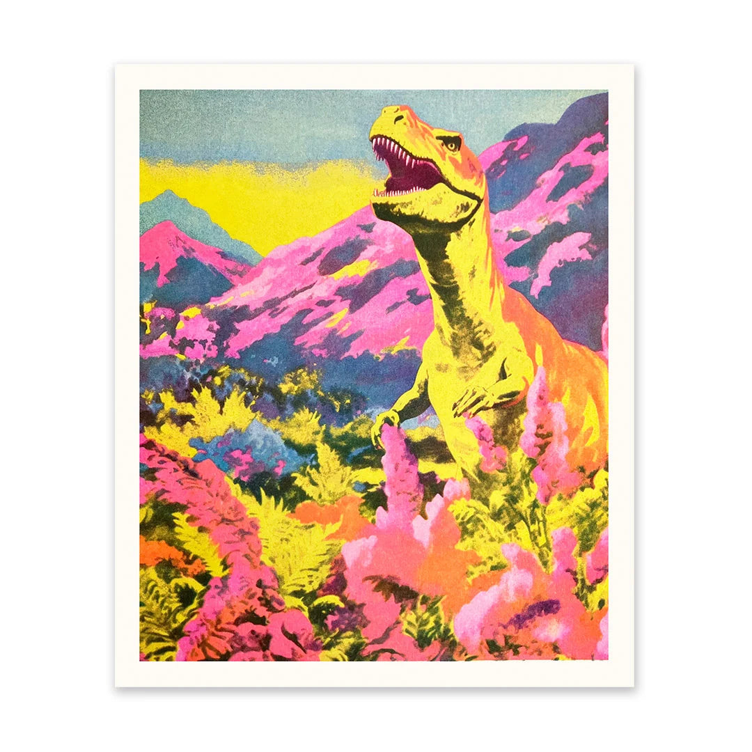 Midcentury T Rex Riso Print | Penny Black