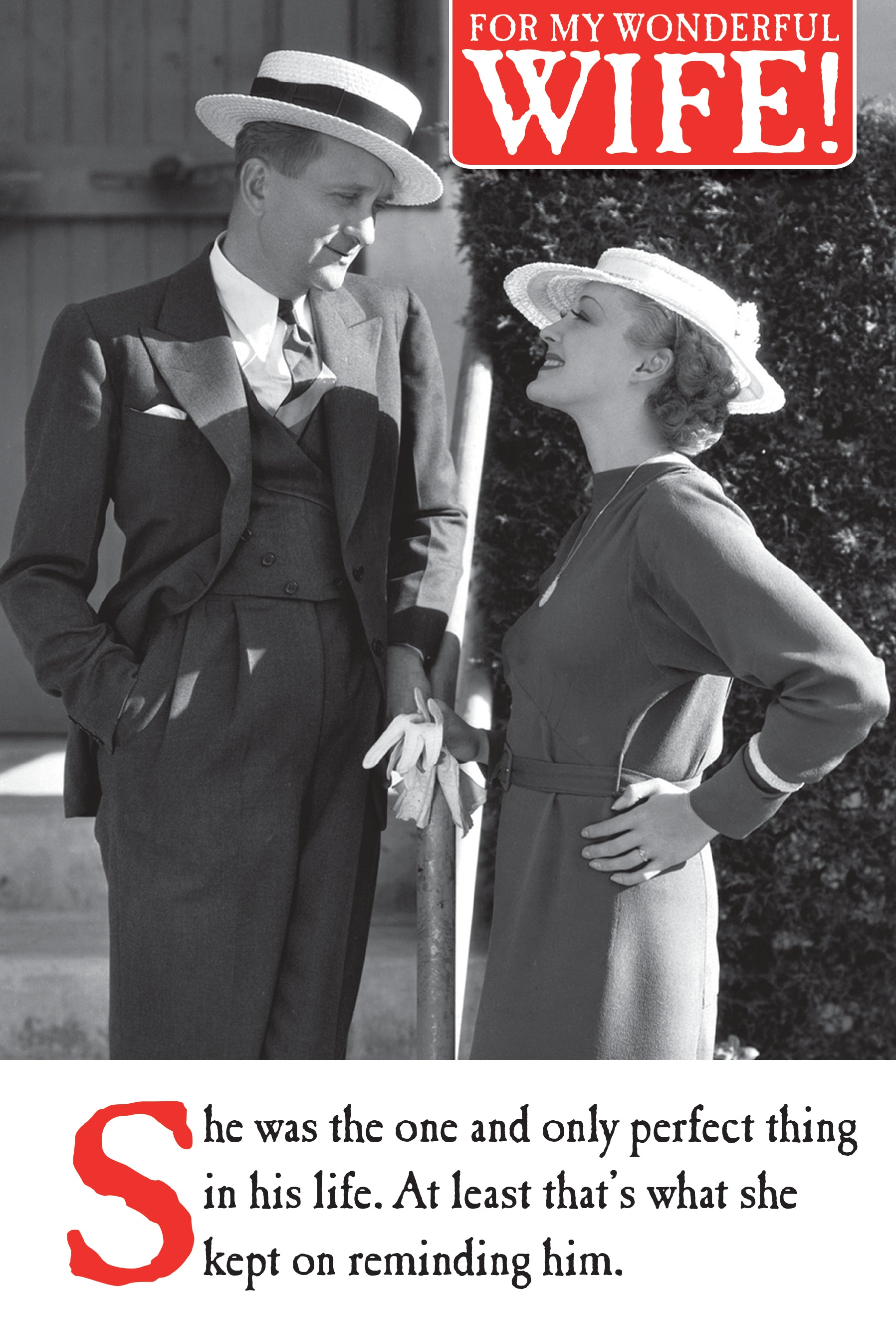 Only Perfect Thing Wife Funny Valentine Card by penny black