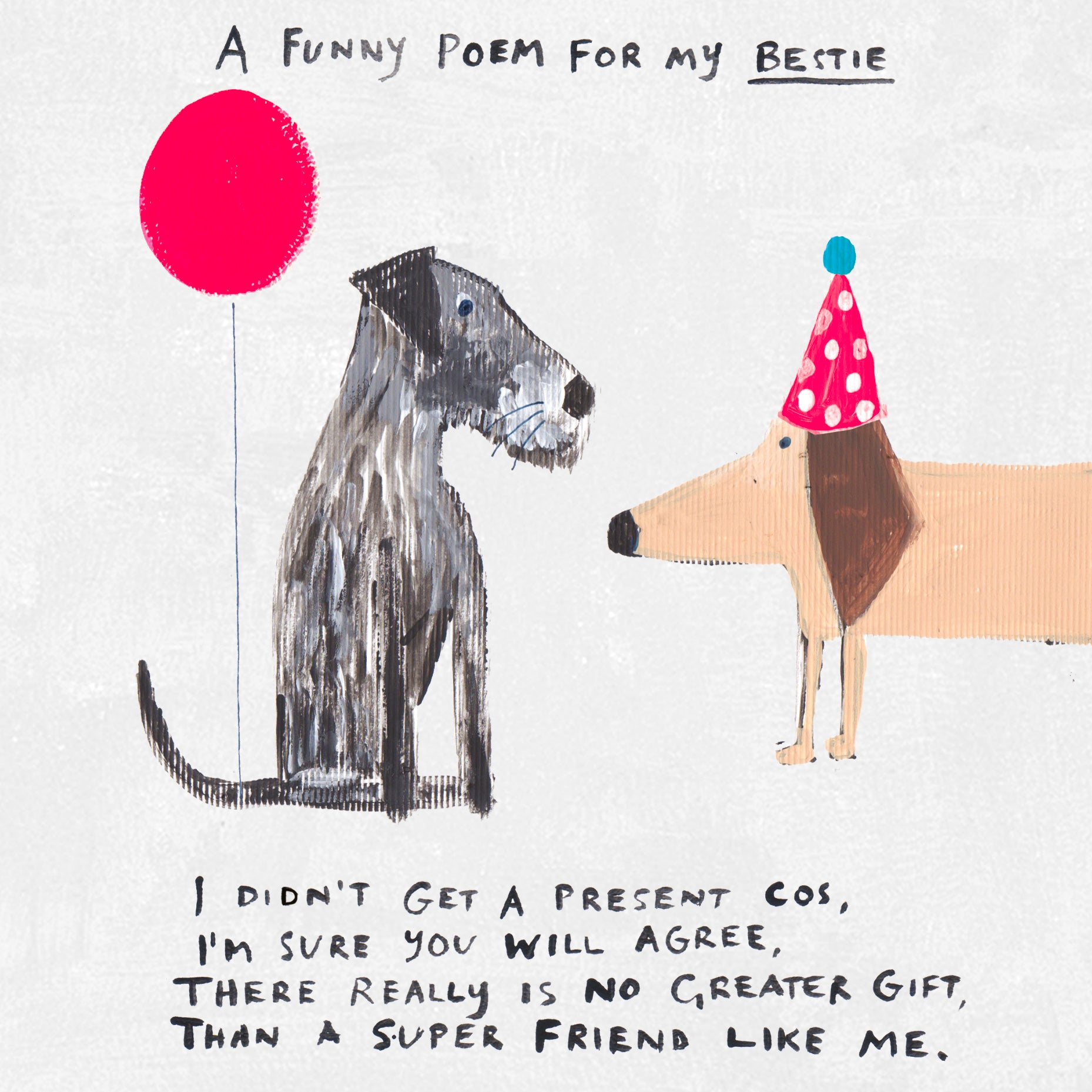 Bestie Dogs Poem Funny Card from Penny Black