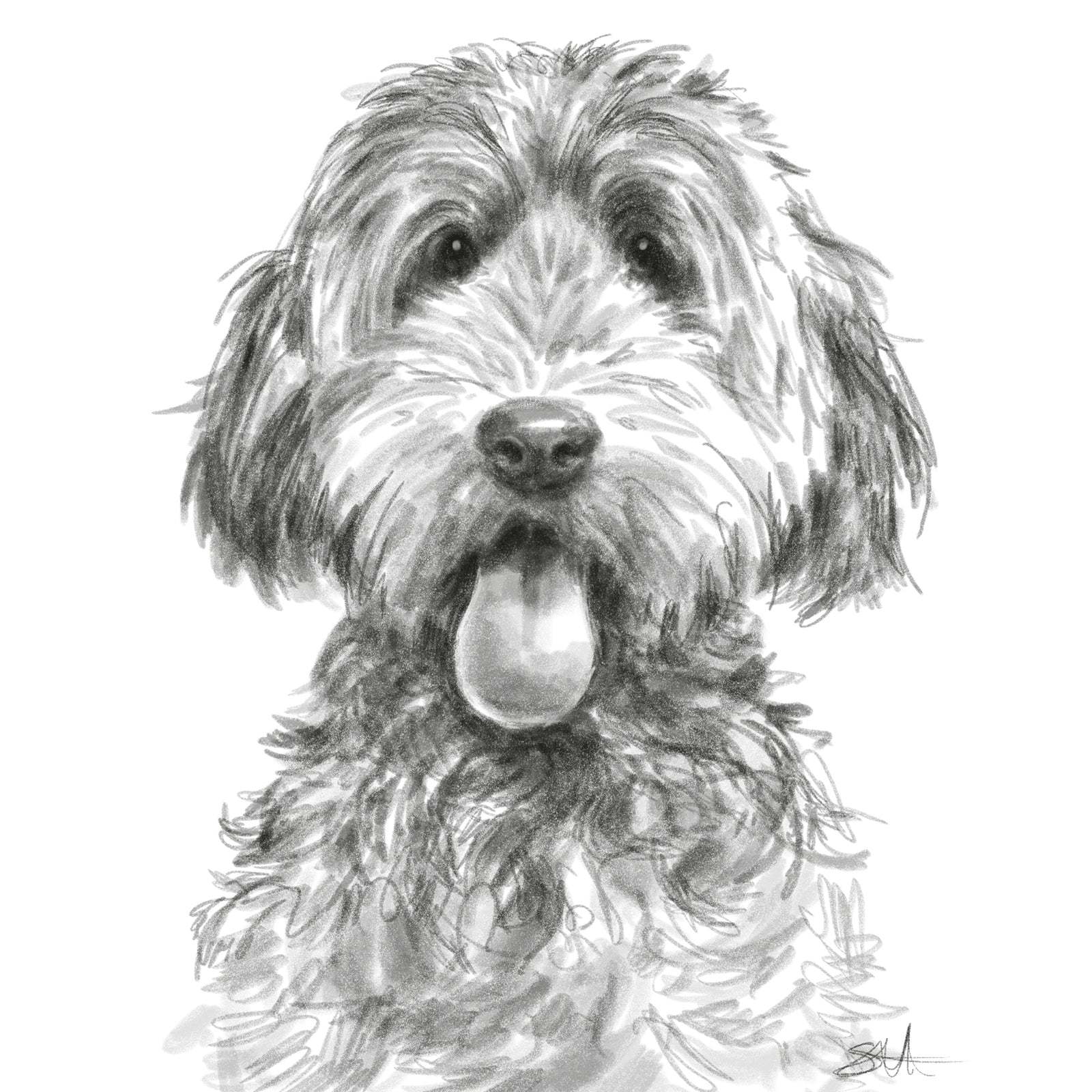 Cute Cockapoo Sketch Dog Card from Penny Black