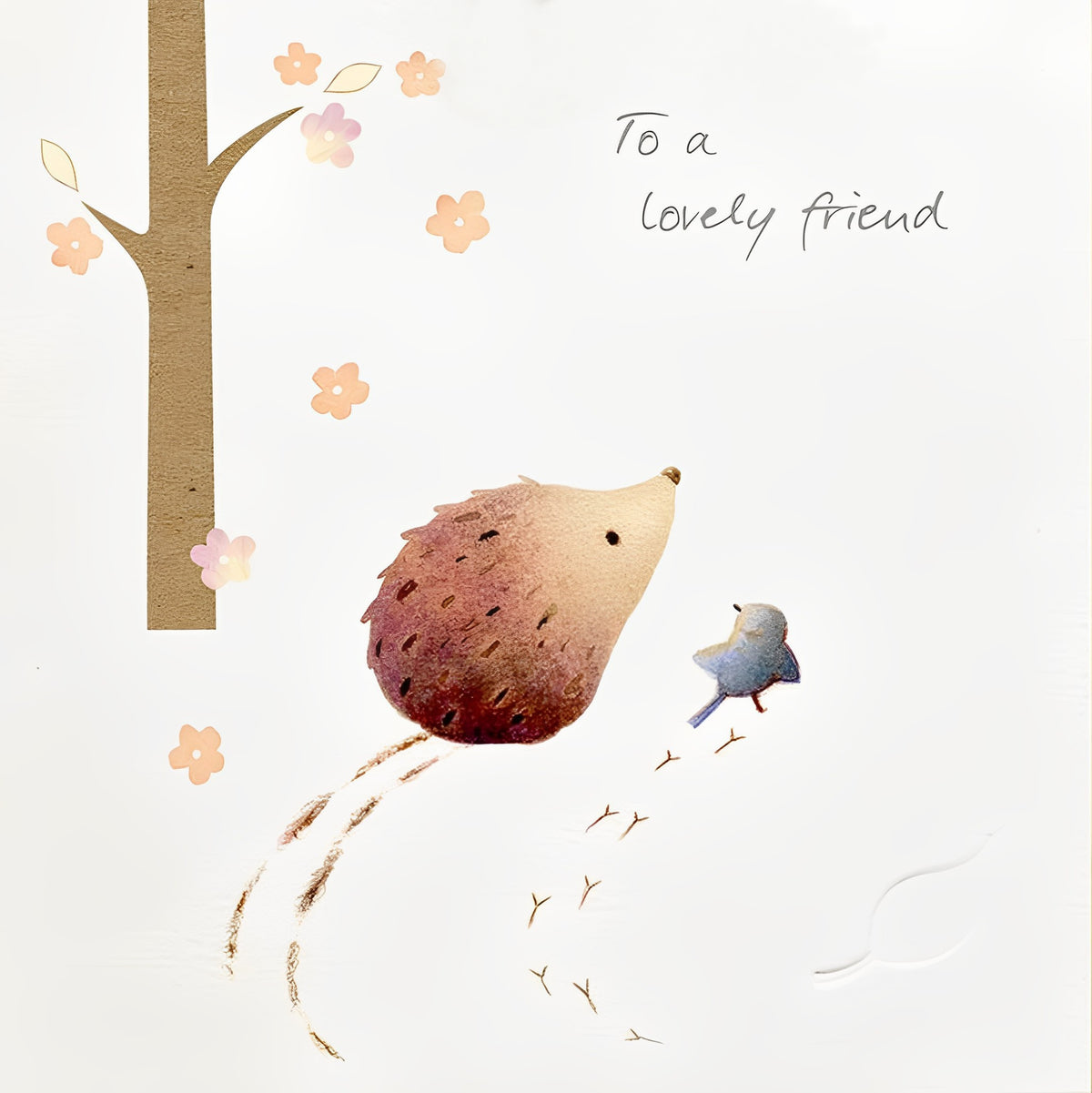 Hedgehog Woodland Tracks Lovely Friend Birthday Card from Penny Black