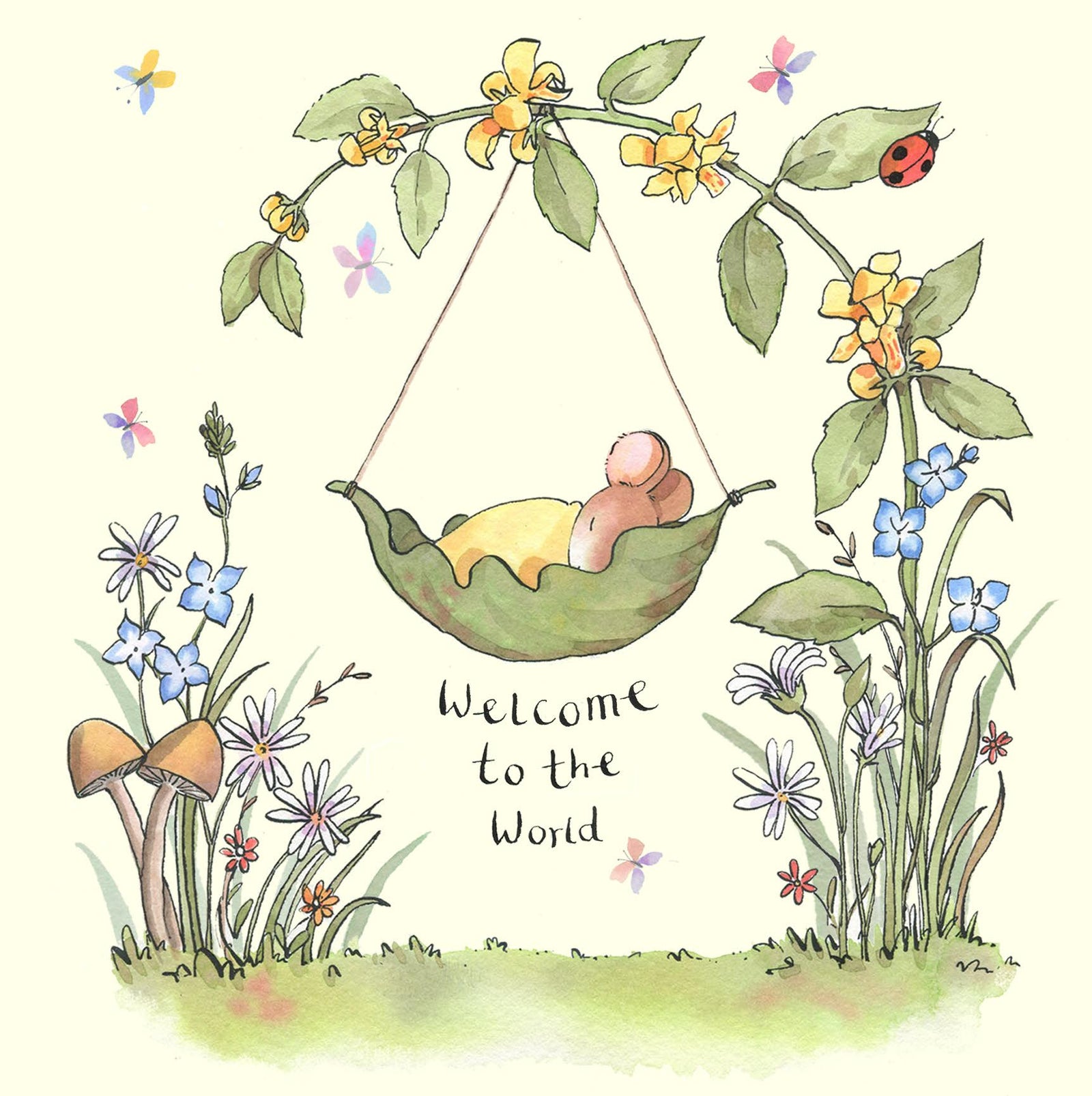 Field Mouse Welcome New Baby Card by penny black