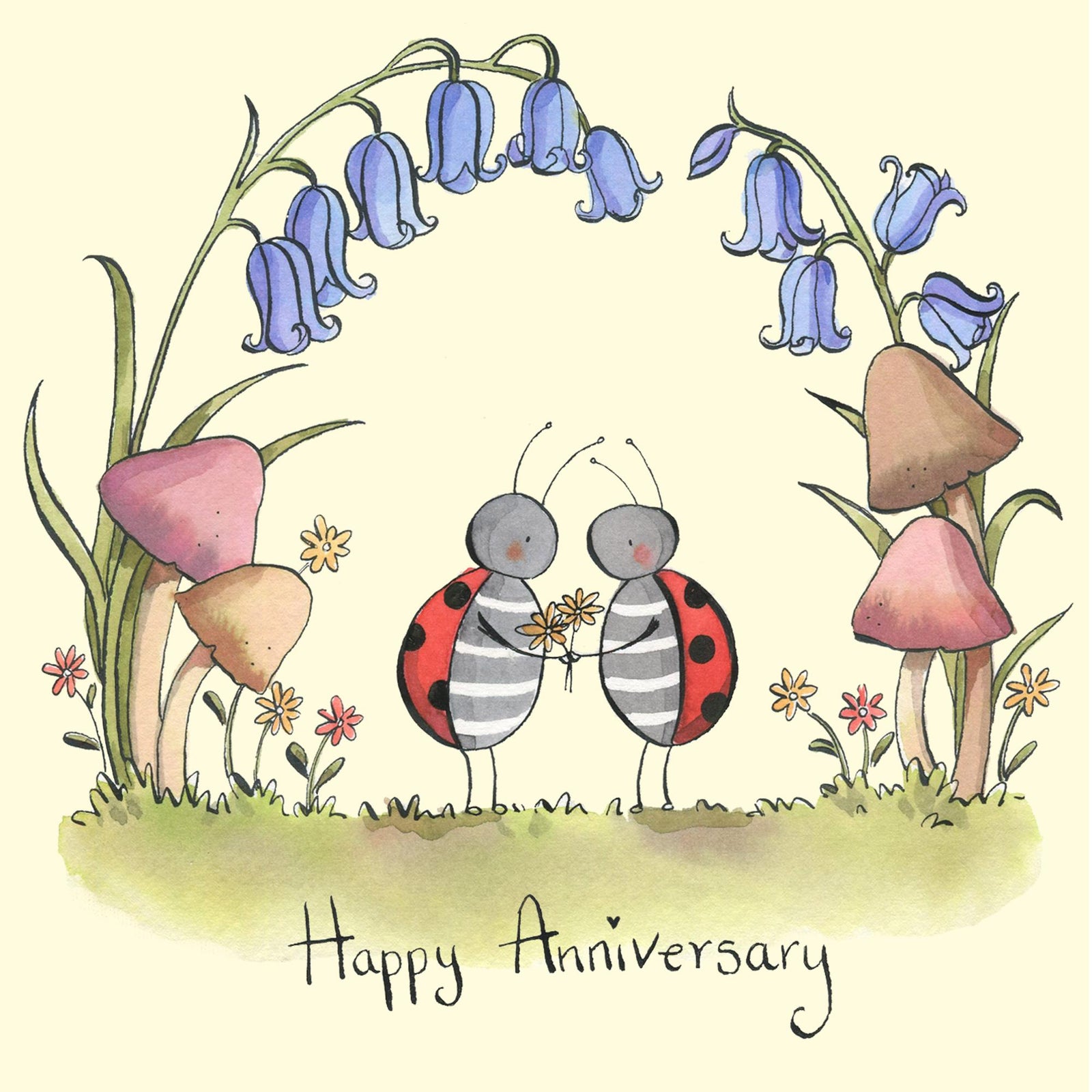Ladybirds & Bluebells Anniversary Card at Penny Black