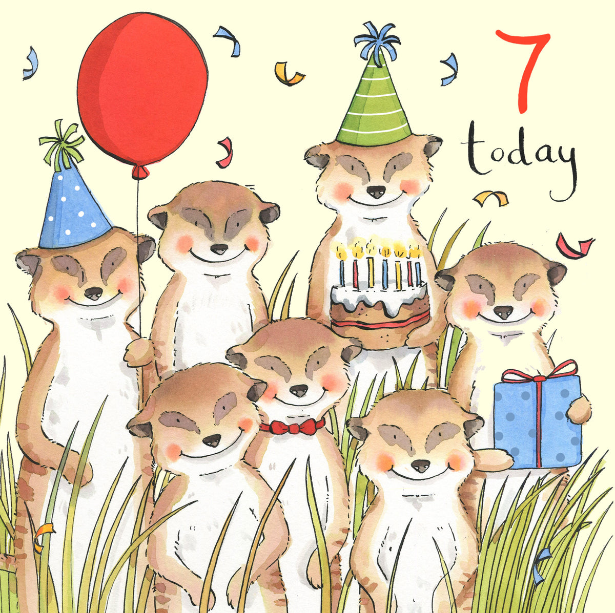 Meerkat Party 7th Birthday Card from Penny Black