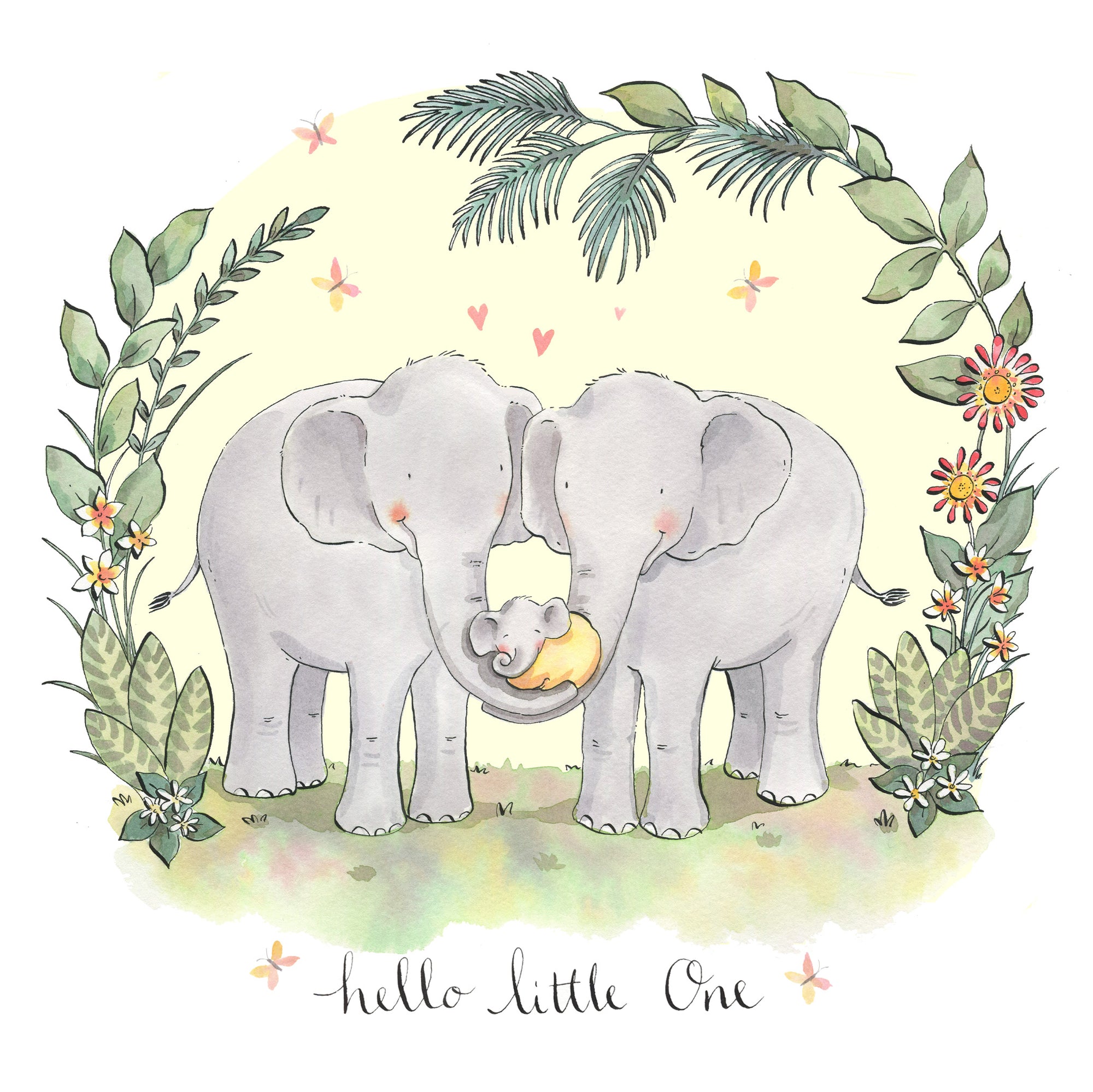 Elephant Calf New Baby Card from Penny Black