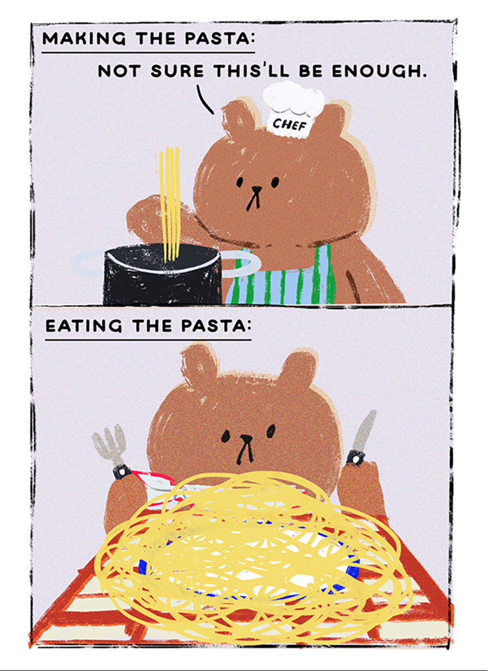 Pasta Making Eating Funny Card from Penny Black