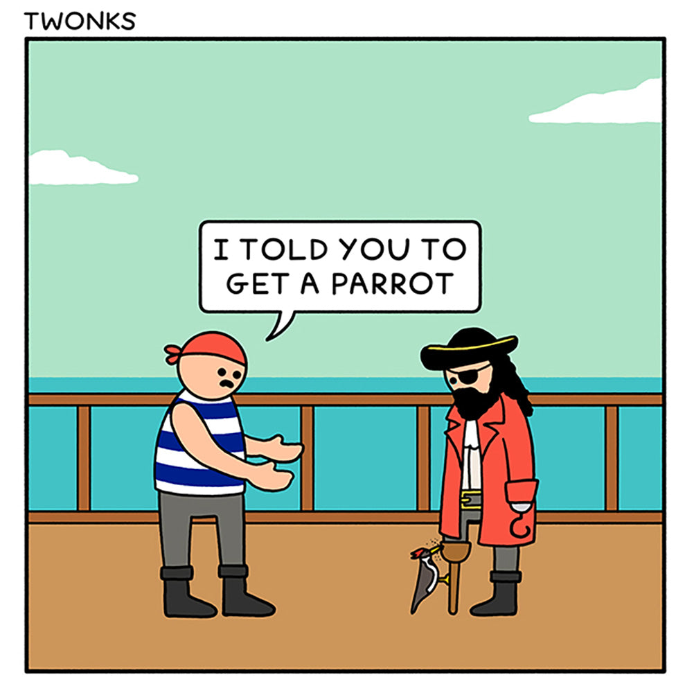 Get a Parrot Pirate Funny Card from Penny Black