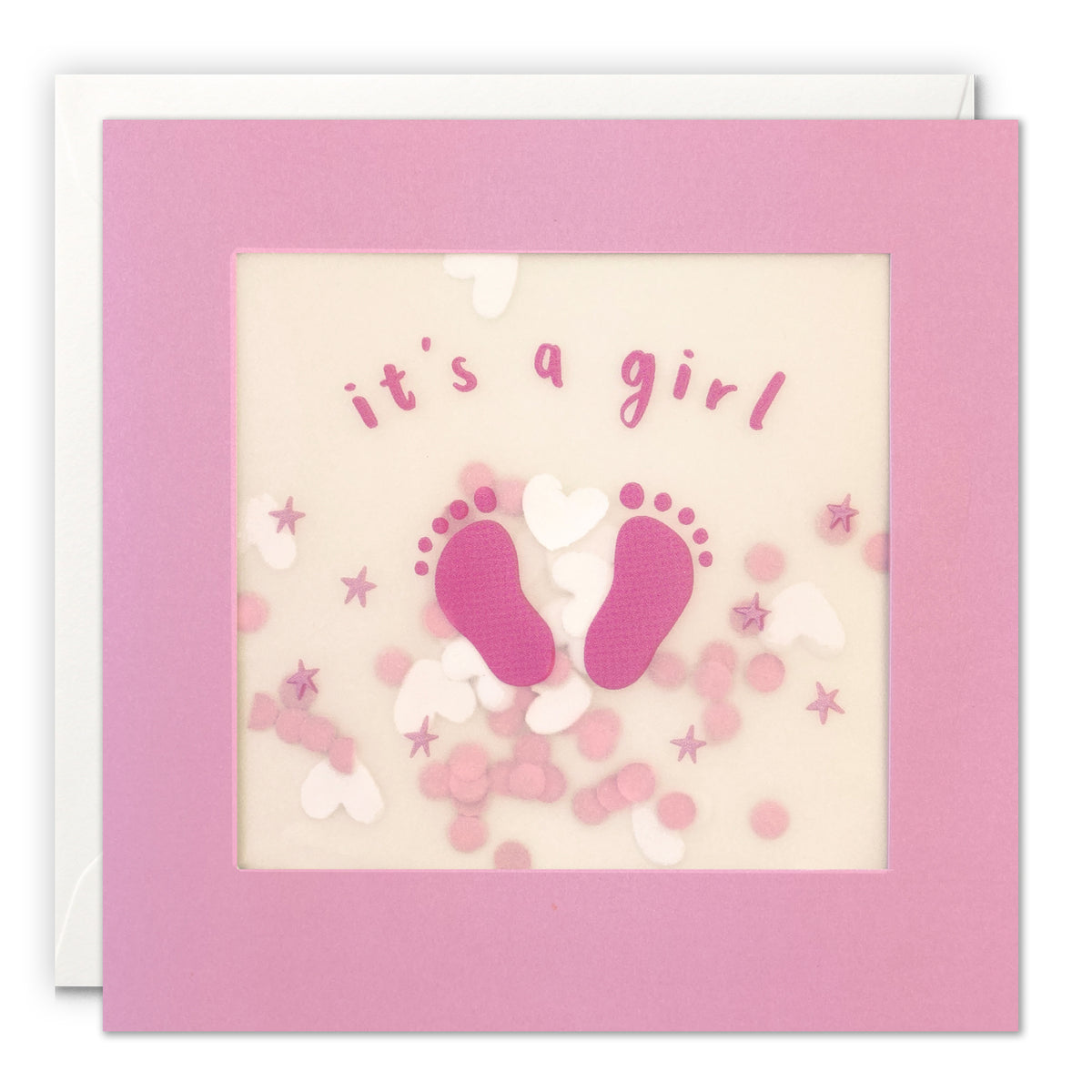 It&#39;s a Girl Footprint Shakies New Baby Card from Penny Black