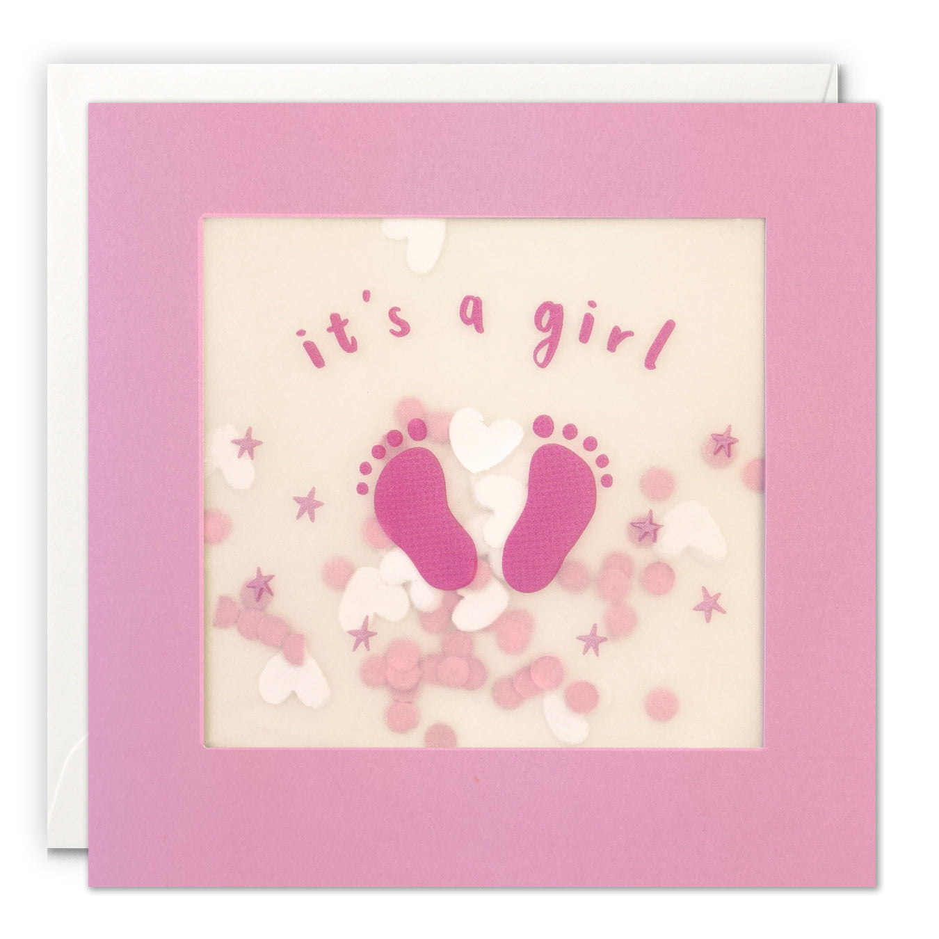 It's a Girl Footprint Shakies New Baby Card from Penny Black