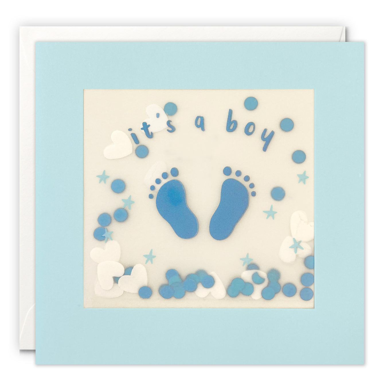 It's a Boy Footprint Shakies New Baby Card from Penny Black