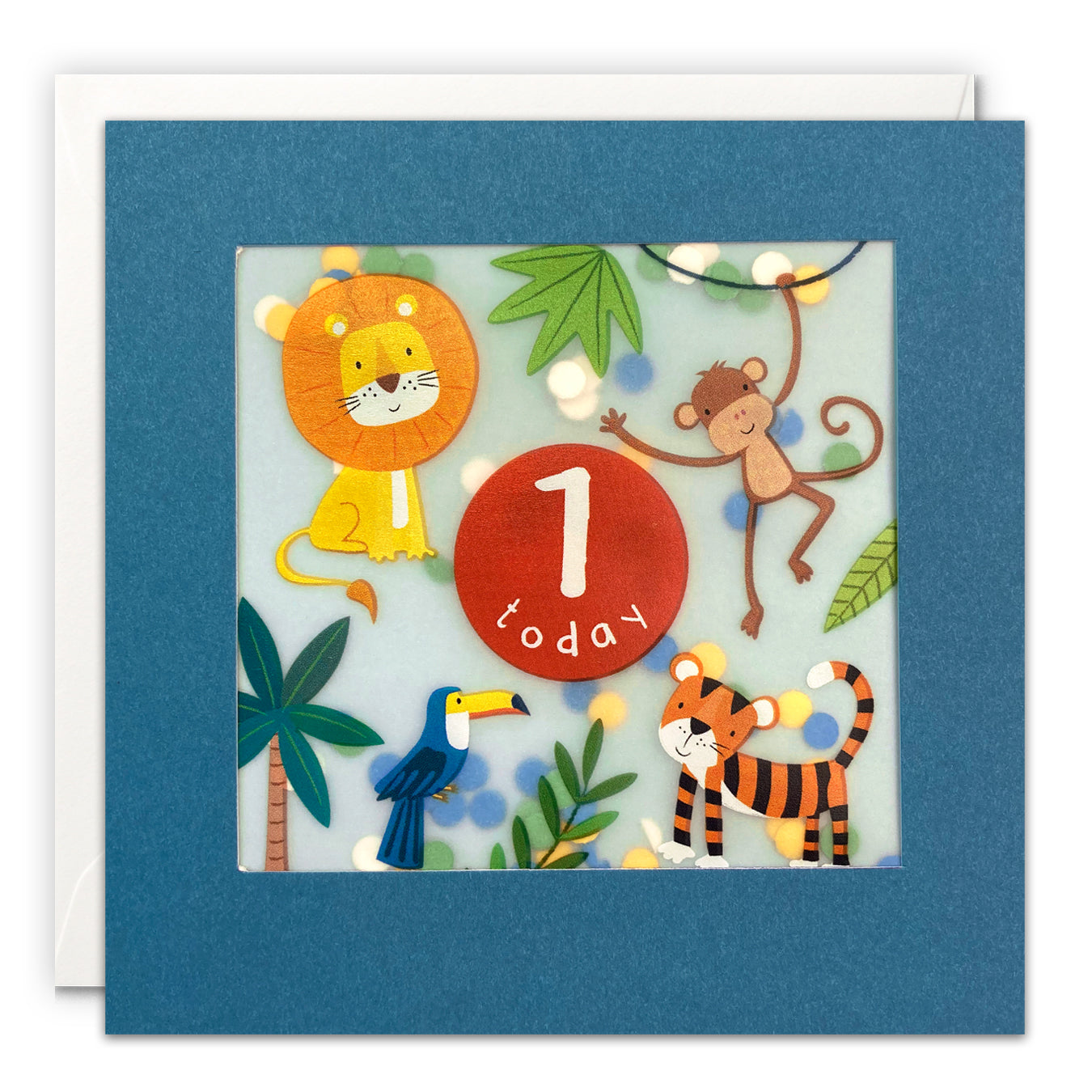 Age 1  Blue Jungle Shakies Birthday Card from Penny Black