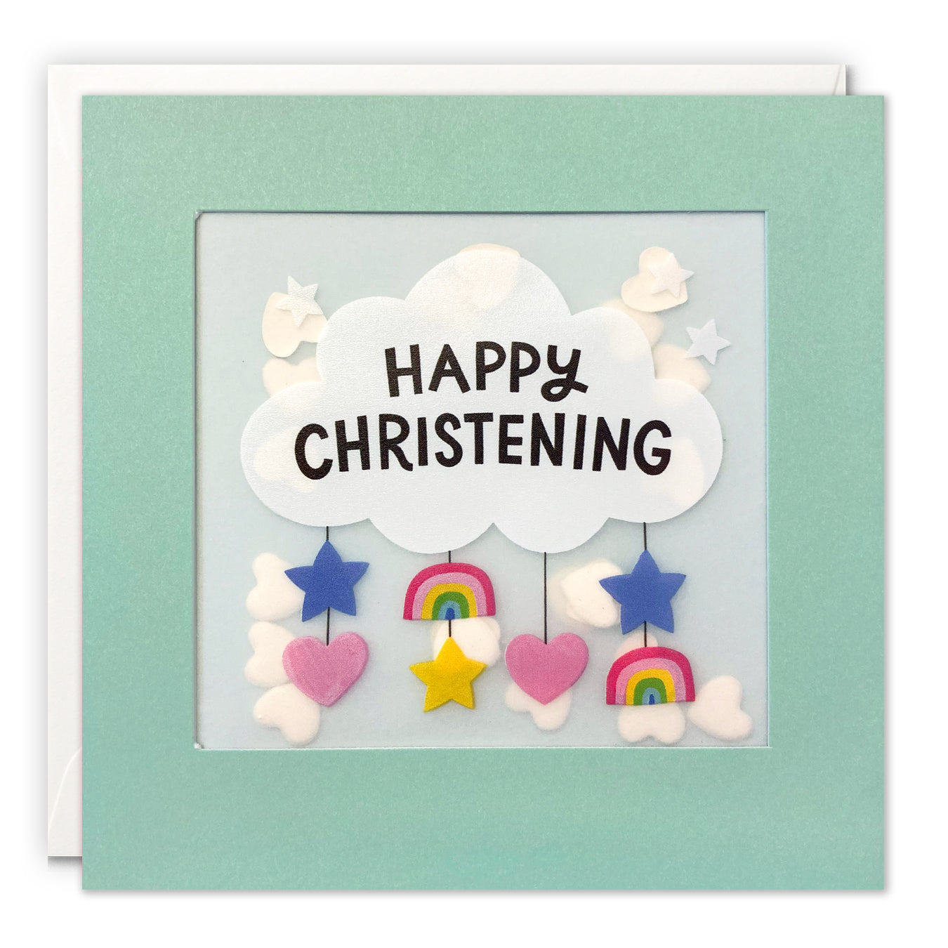 Baby Mobile Shakies Christening Card from Penny Black