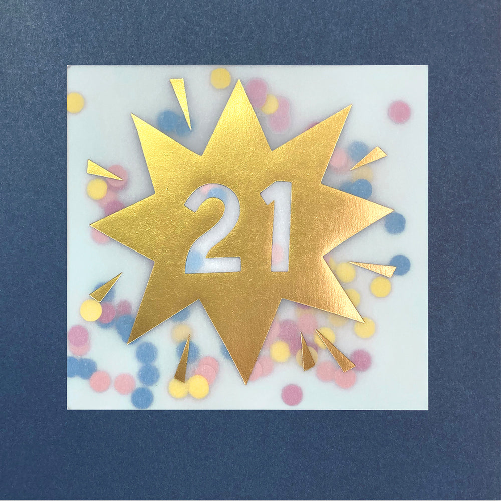 Gold Star Shakies 21st Birthday Card at Penny Black