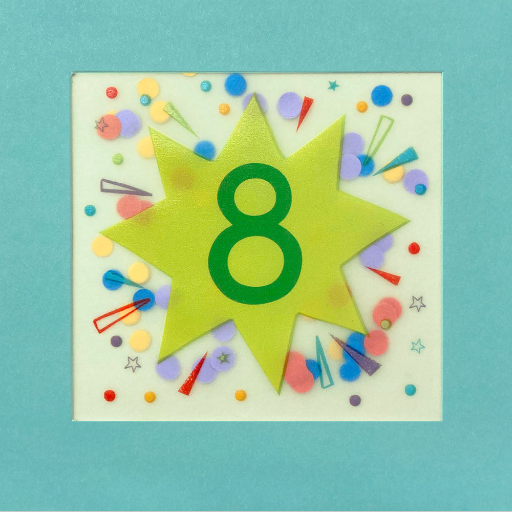 Green Star Shakies 8th Birthday Card at Penny Black