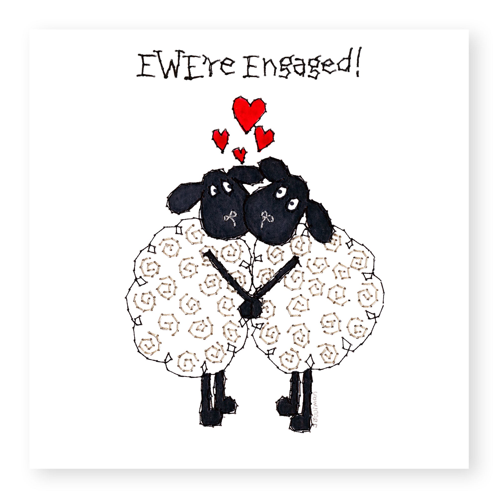 Ewes Hugging Engagement Card from Penny Black