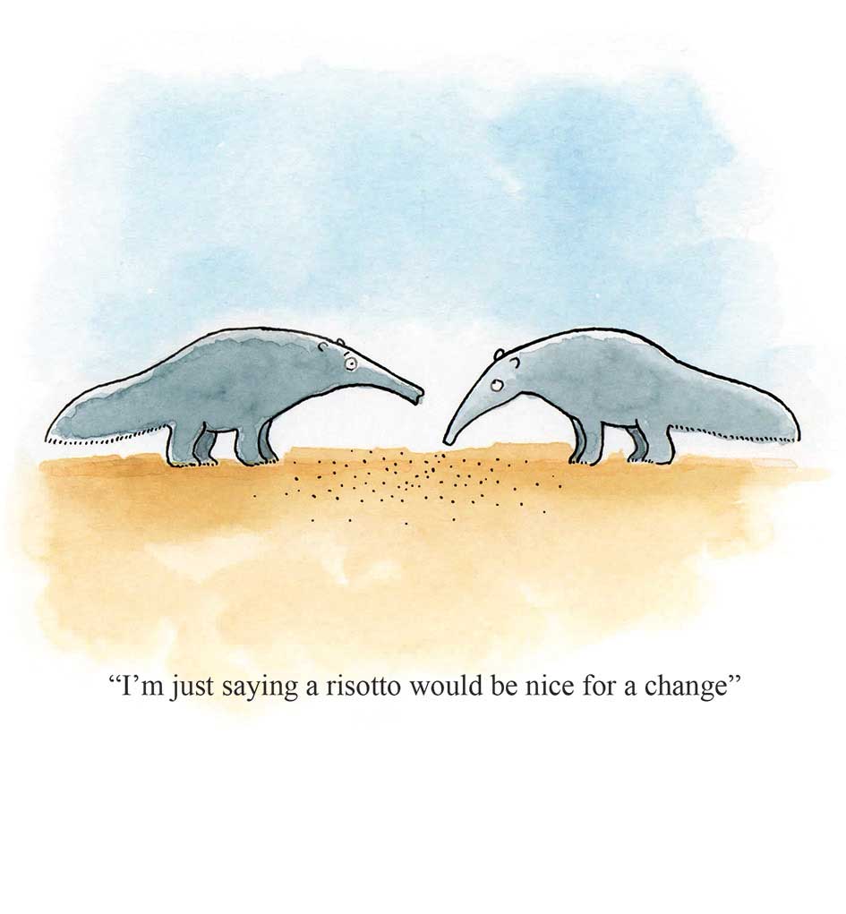Anteaters Risotto Funny Card from Penny Black